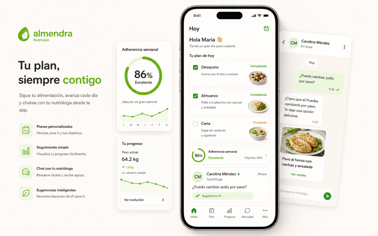 Una app gratis para que tus pacientes sigan la dieta de verdad.